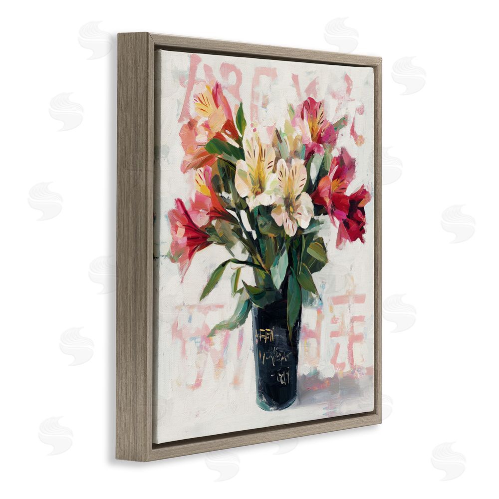 Svetlana Aleynikova Street Style Harmony Bouquet Brown Floating Frame Canvas Wall Art Print
