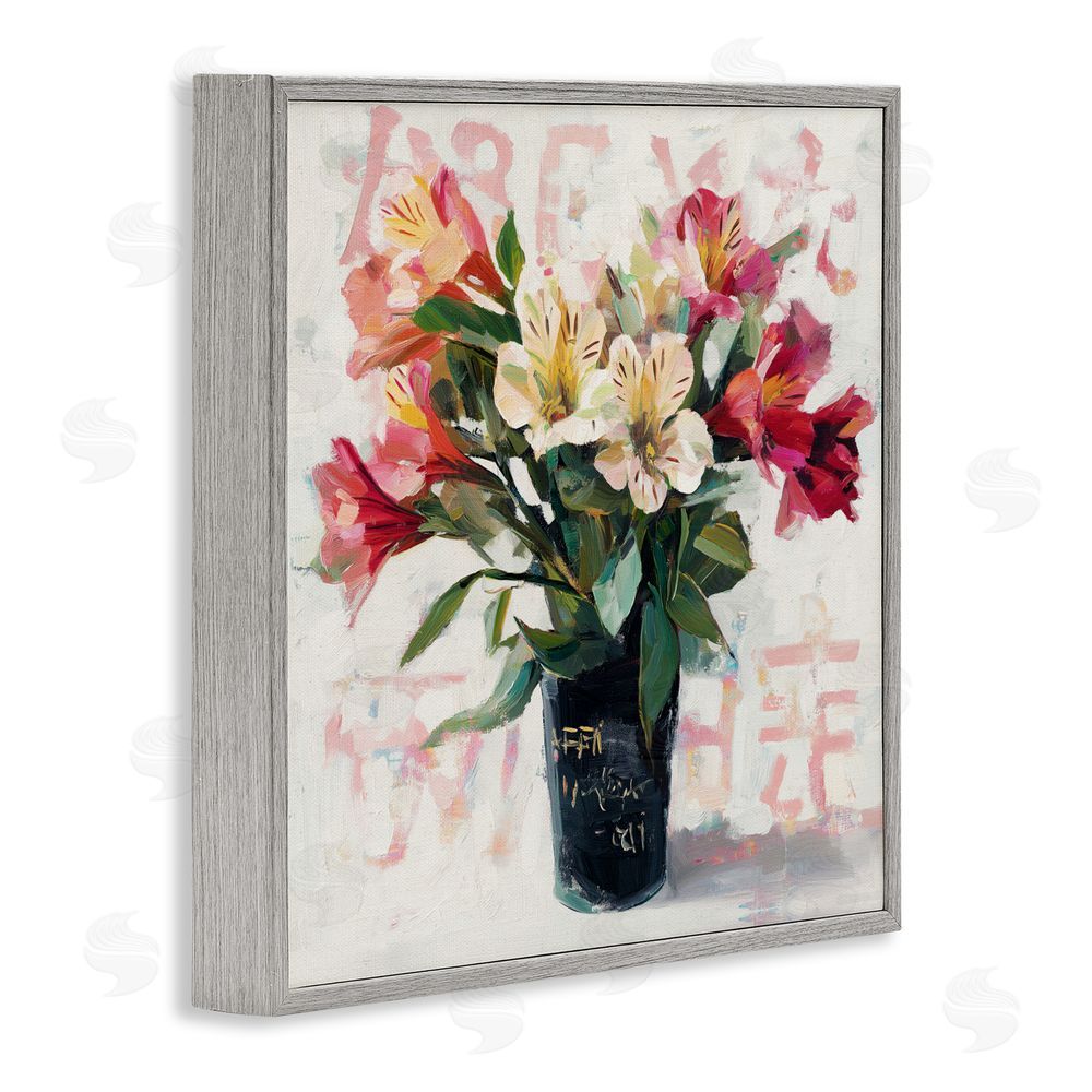 Svetlana Aleynikova Street Style Harmony Bouquet Gray Framed Giclee Wall Art Print