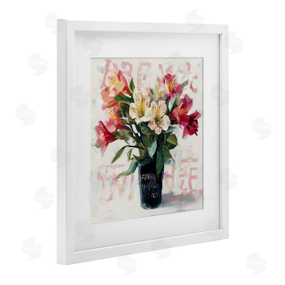 Svetlana Aleynikova Street Style Harmony Bouquet White Framed Print Under Glass Wall Art