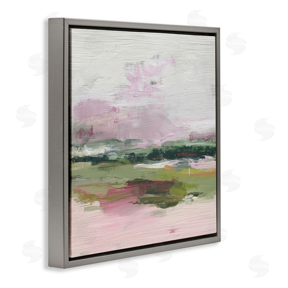 Svetlana Aleynikova Hills In Bloom Abstraction Gray Floating Frame Canvas Wall Art Print