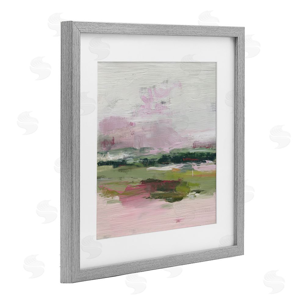 Svetlana Aleynikova Hills In Bloom Abstraction Gray Framed Print Under Glass Wall Art