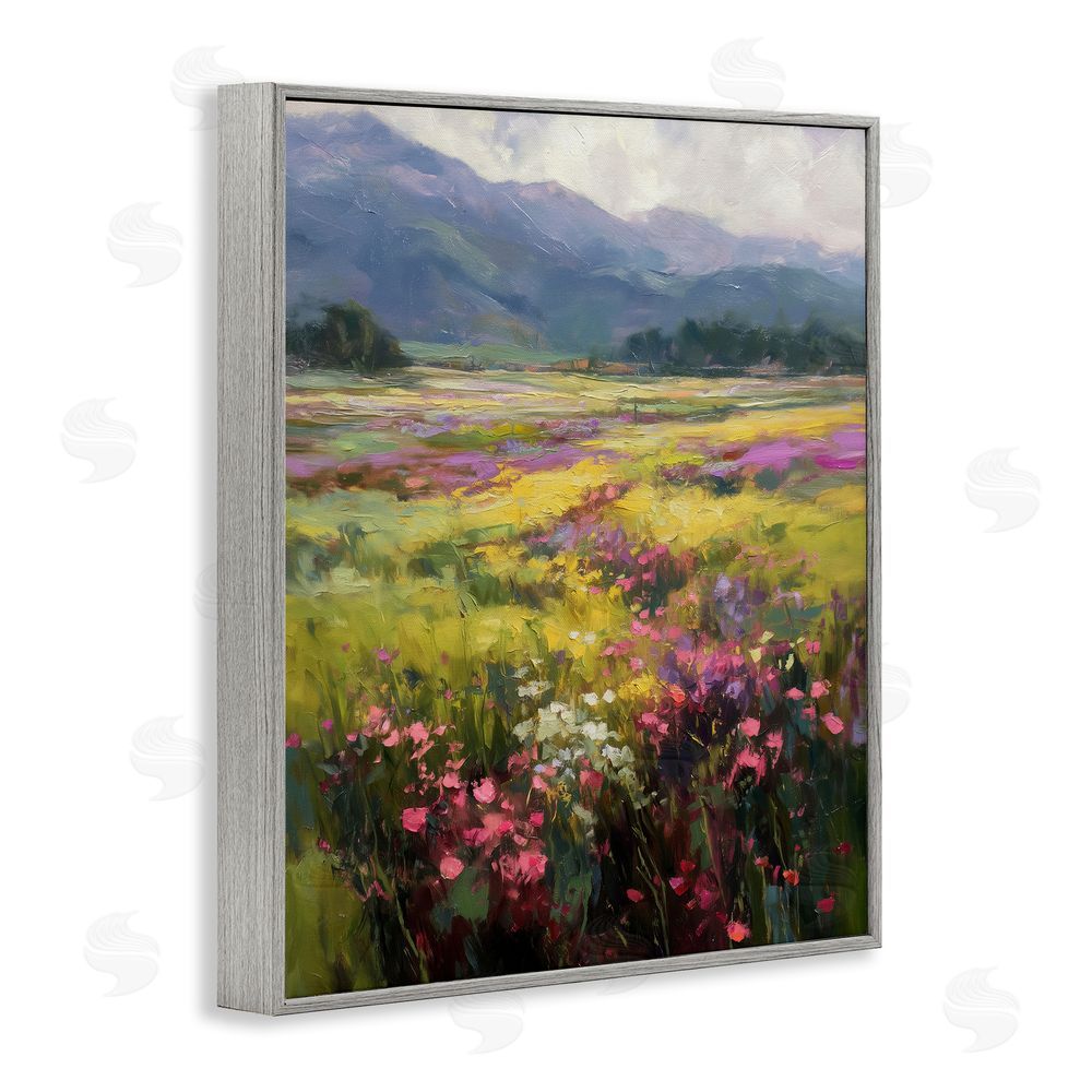 Svetlana Aleynikova Vast Horizon Of Flowers Gray Framed Giclee Wall Art Print
