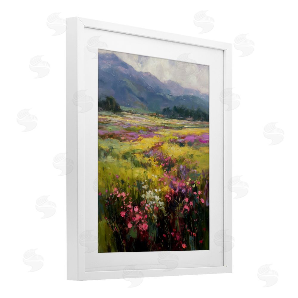 Svetlana Aleynikova Vast Horizon Of Flowers White Framed Print Under Glass Wall Art