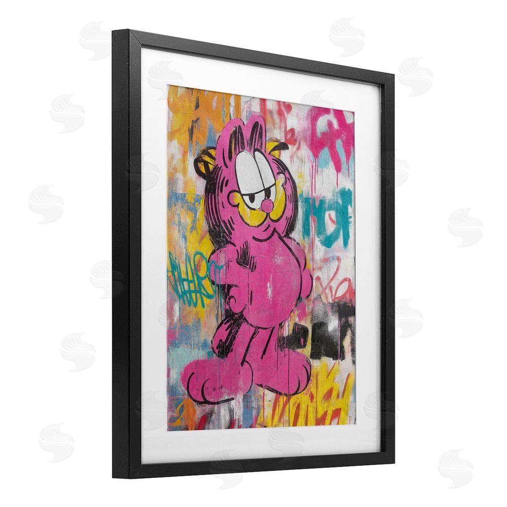 Svetlana Aleynikova Lazy Cat In City Modern Urban Black Framed Print Under Glass Wall Art