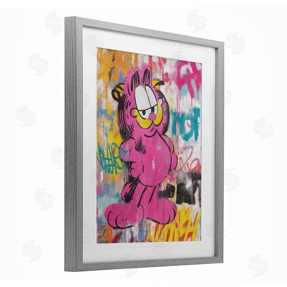 Svetlana Aleynikova Lazy Cat In City Modern Urban Gray Framed Print Under Glass Wall Art