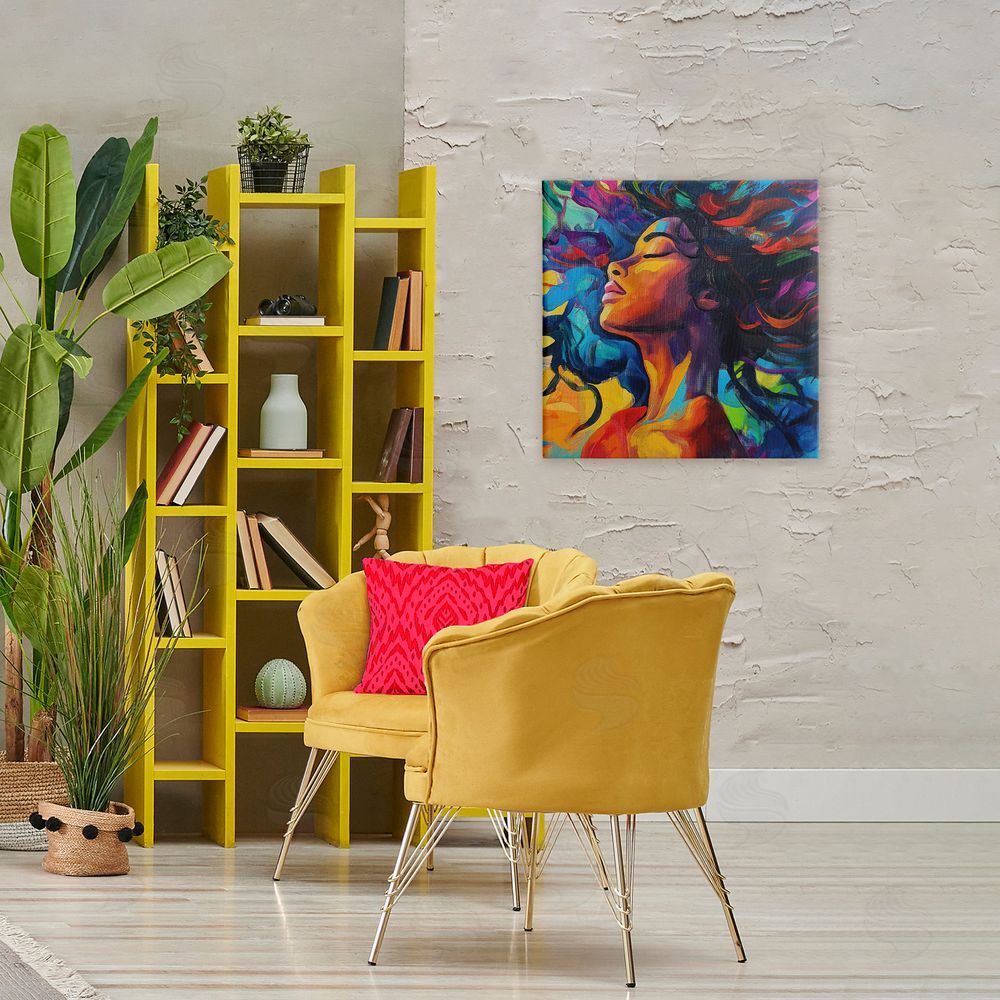 Svetlana Aleynikova Radiant Flow Woman Canvas Wall Art Print in Room