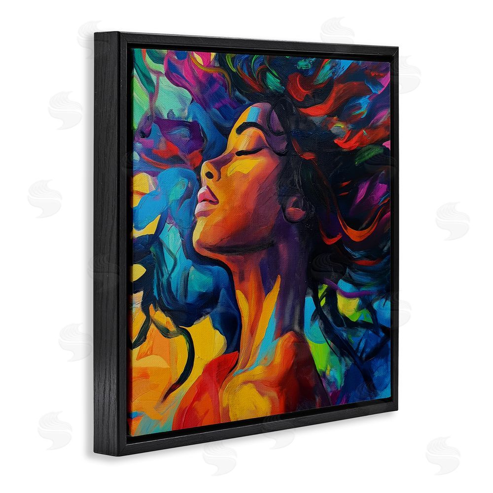 Svetlana Aleynikova Radiant Flow Woman Black Floating Frame Canvas Wall Art Print