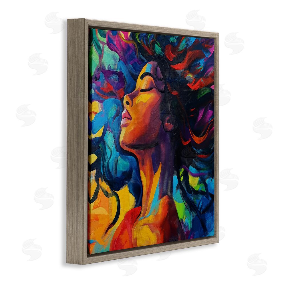 Svetlana Aleynikova Radiant Flow Woman Brown Floating Frame Canvas Wall Art Print