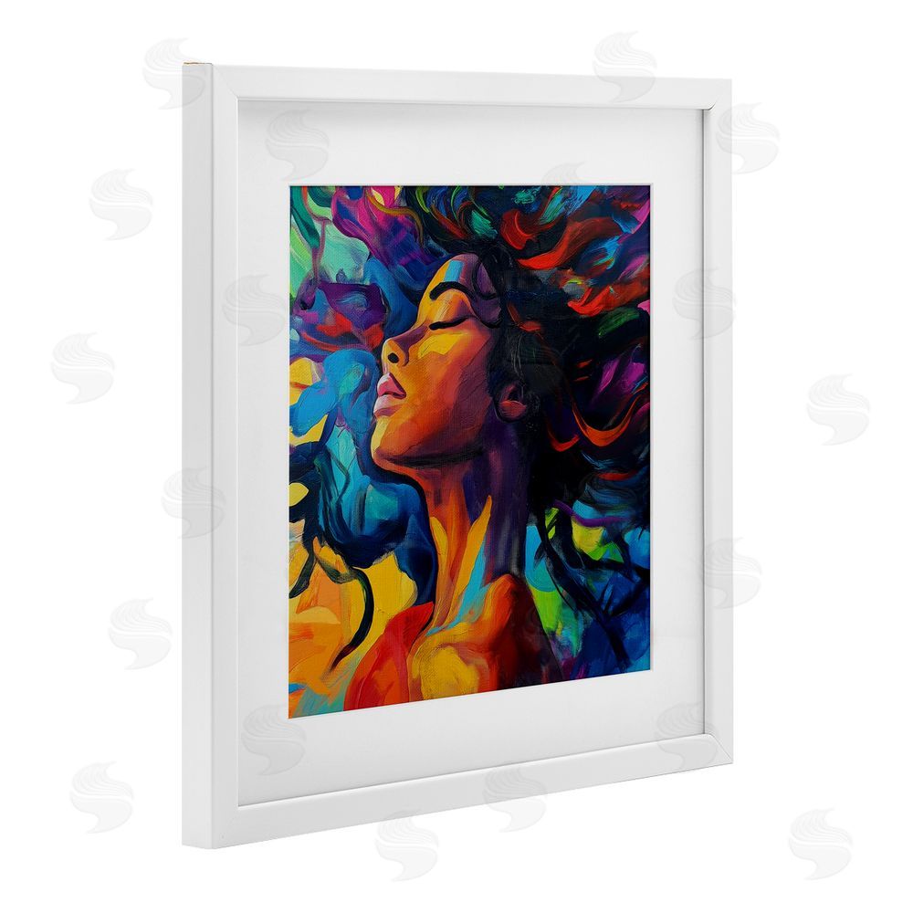 Svetlana Aleynikova Radiant Flow Woman White Framed Print Under Glass Wall Art