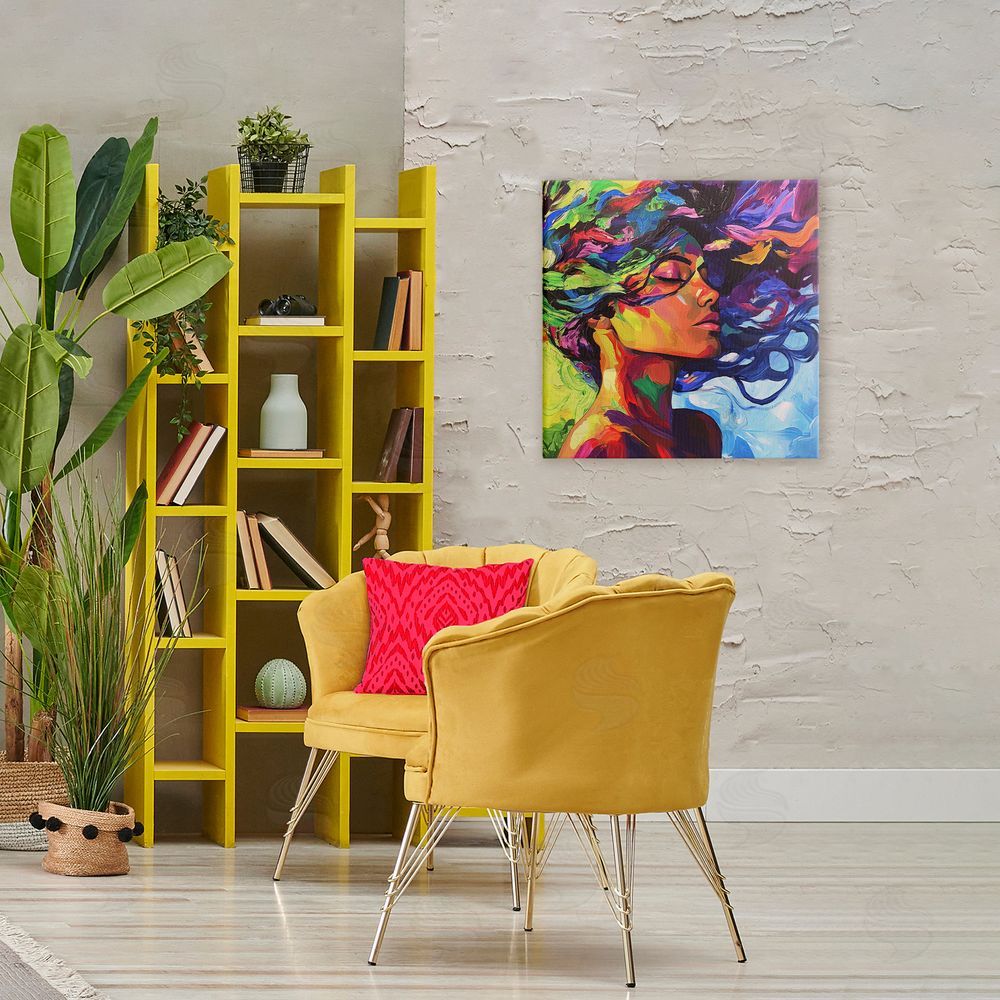 Svetlana Aleynikova Flowing Whirlwind Of Colors Canvas Wall Art Print in Room