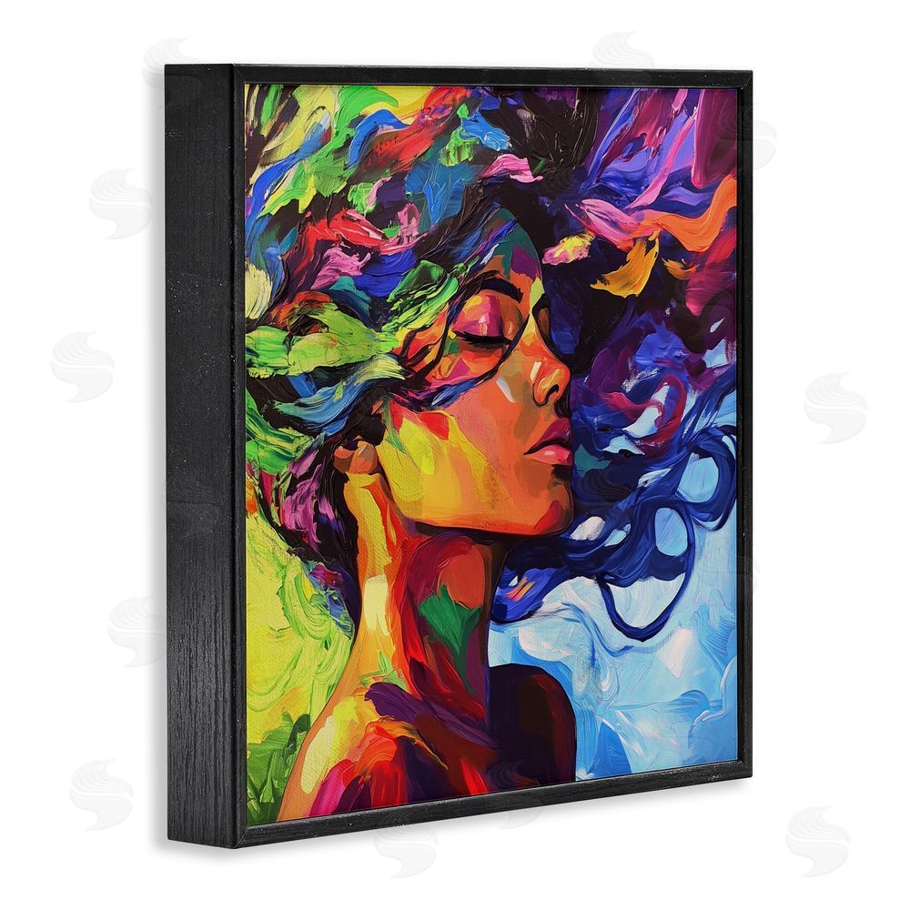 Svetlana Aleynikova Flowing Whirlwind Of Colors Black Framed Giclee Wall Art Print