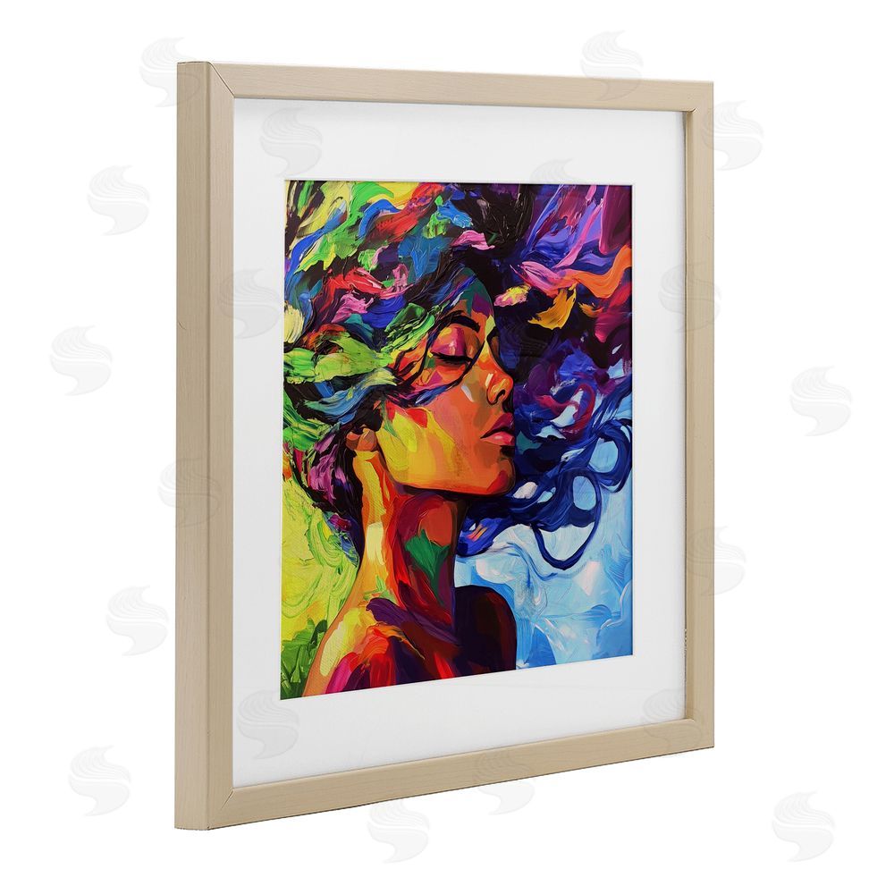 Svetlana Aleynikova Flowing Whirlwind Of Colors Birch Framed Print Under Glass Wall Art