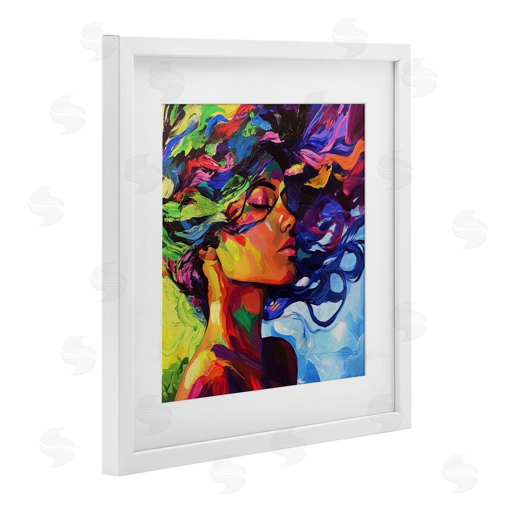 Svetlana Aleynikova Flowing Whirlwind Of Colors White Framed Print Under Glass Wall Art