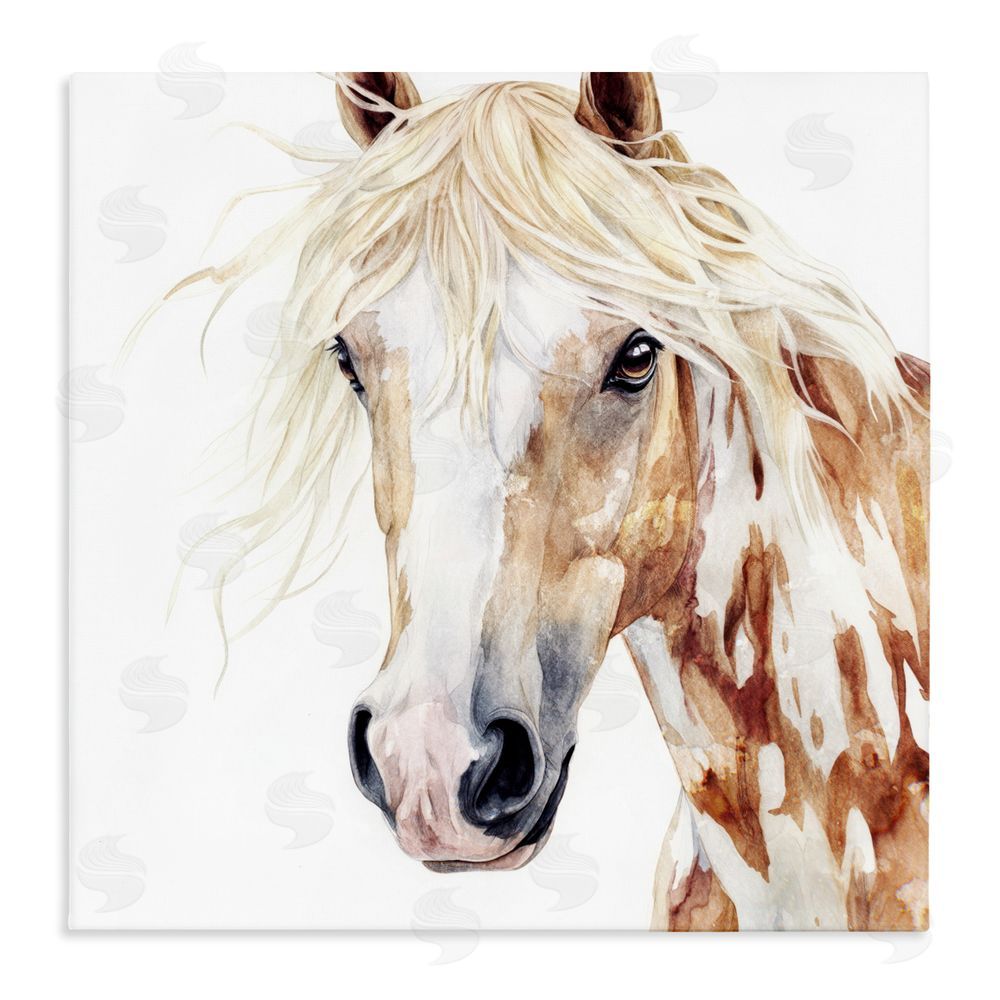 Svetlana Aleynikova Majestic Mane Spotted Horse Stretched Canvas Wall Art Print