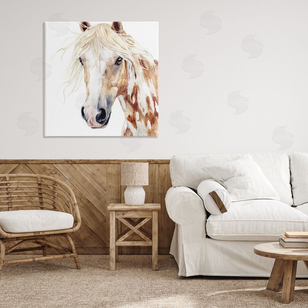 Svetlana Aleynikova Majestic Mane Spotted Horse Canvas Wall Art Print in Room