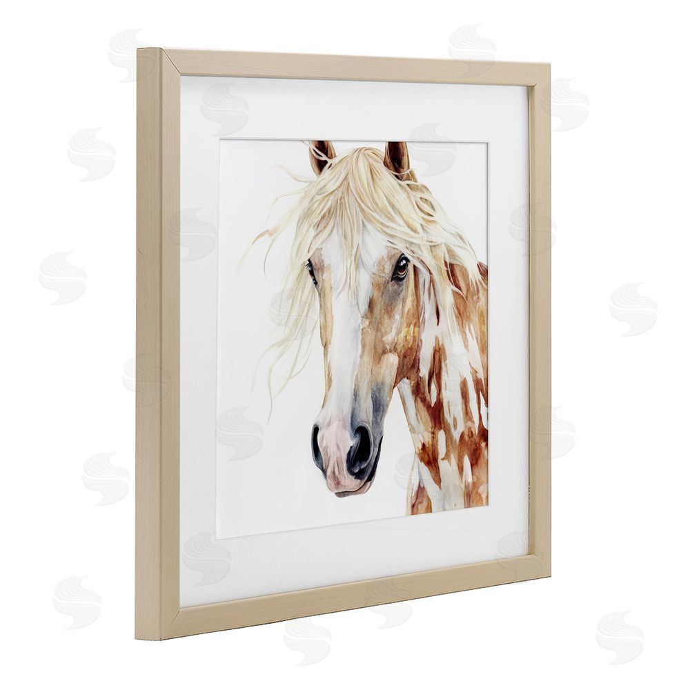 Svetlana Aleynikova Majestic Mane Spotted Horse Birch Framed Print Under Glass Wall Art
