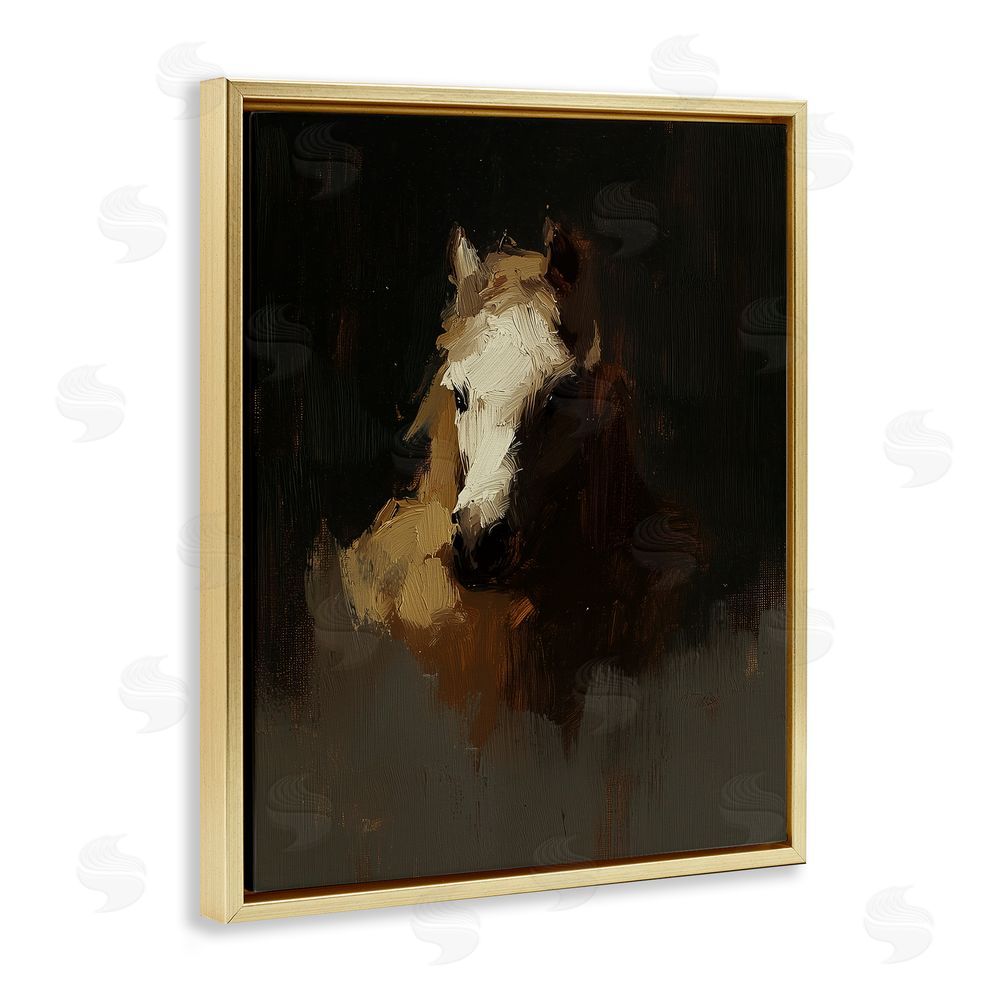 Svetlana Aleynikova Abstract Rider Horse Illusion Gold Floating Frame Canvas Wall Art Print