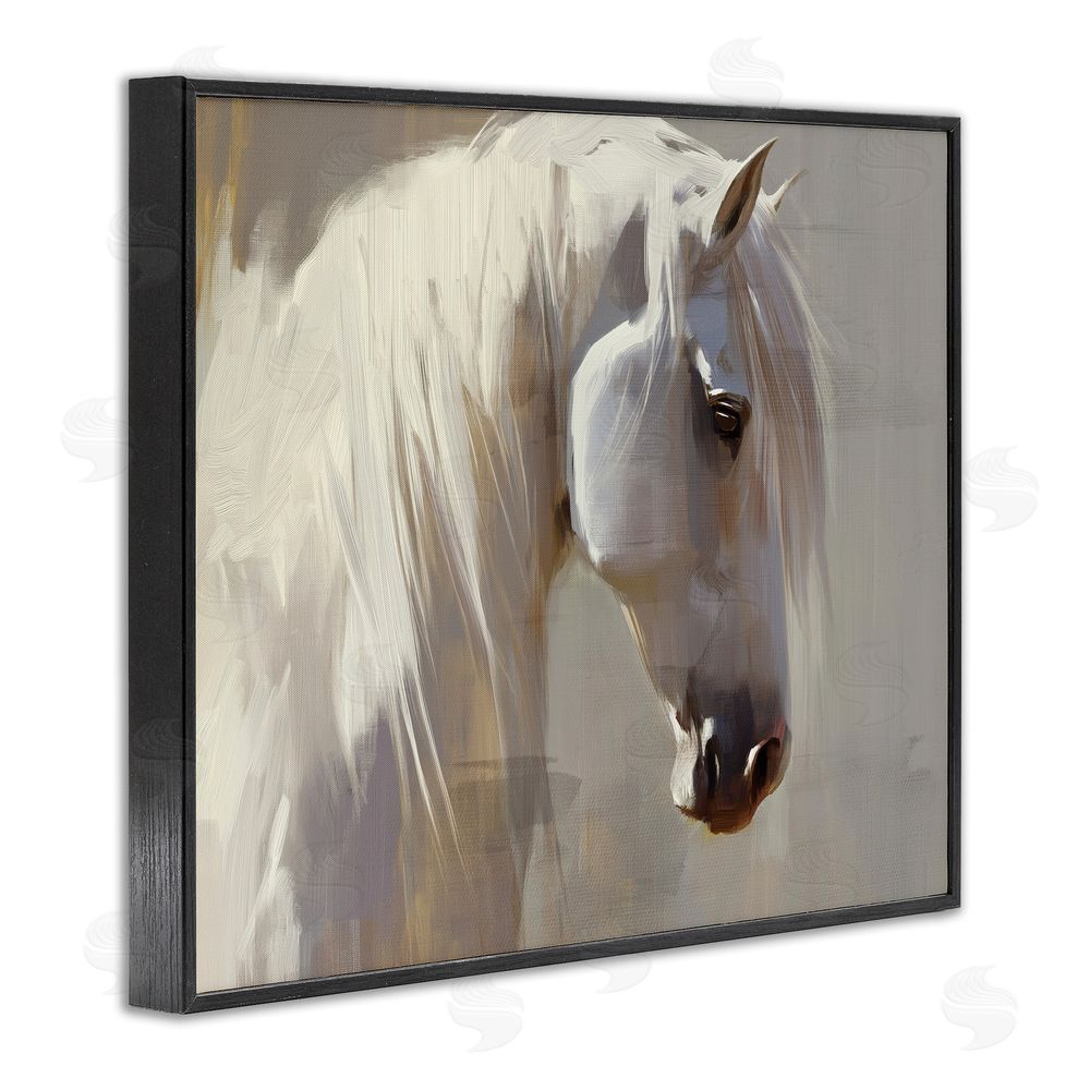 Svetlana Aleynikova White Moon Horse Black Framed Giclee Wall Art Print