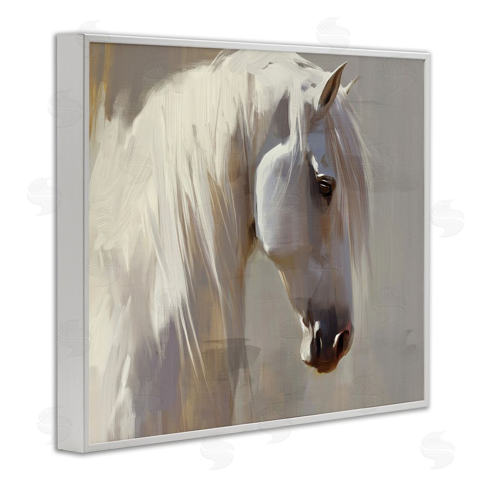 Svetlana Aleynikova White Moon Horse White Framed Giclee Wall Art Print
