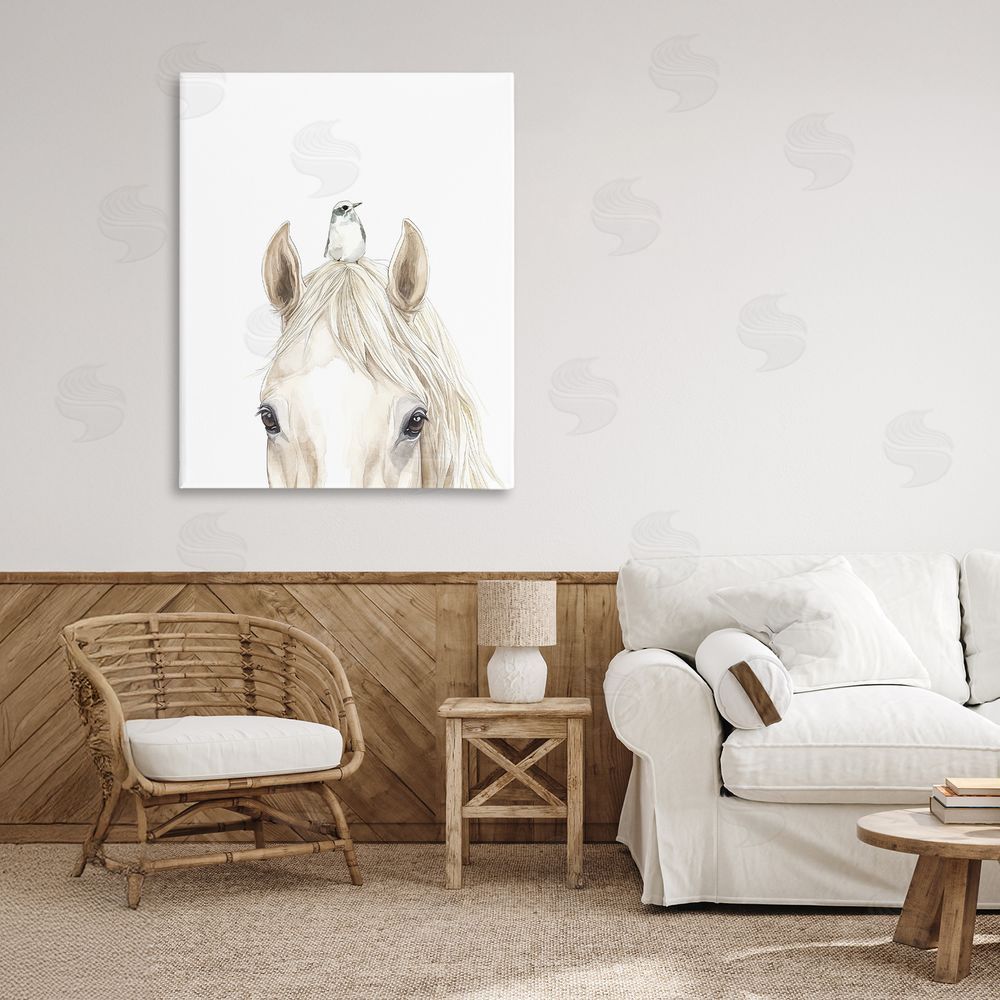Svetlana Aleynikova Unexpected Guest Animals Stretched Canvas Wall Art in Room