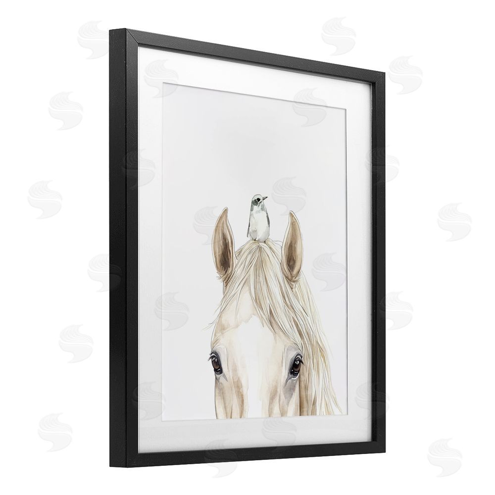 Svetlana Aleynikova Unexpected Guest Animals Black Framed Print Under Glass Wall Art