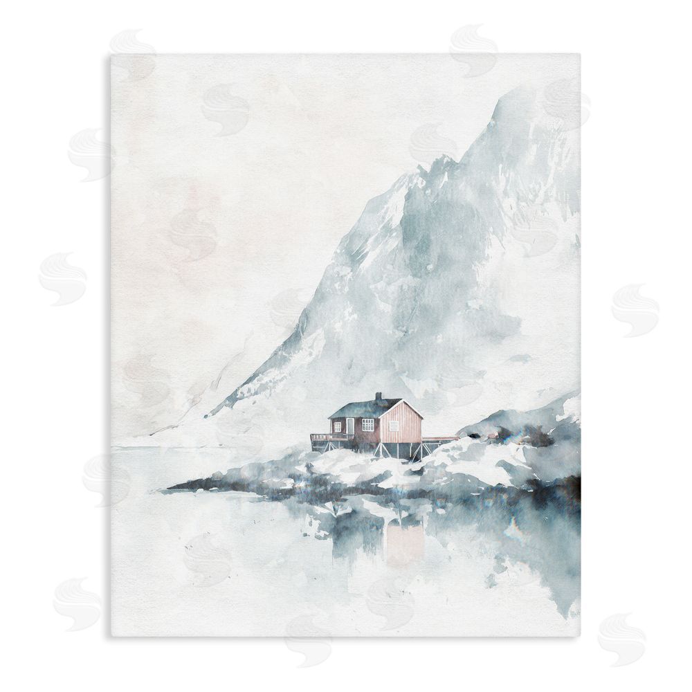 Svetlana Aleynikova Snow Shelter Watercolor Stretched Canvas Wall Art Print