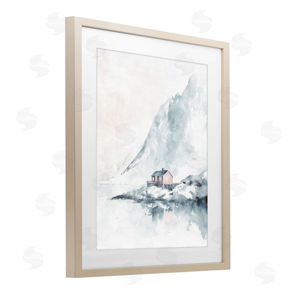 Svetlana Aleynikova Snow Shelter Watercolor Birch Framed Print Under Glass Wall Art