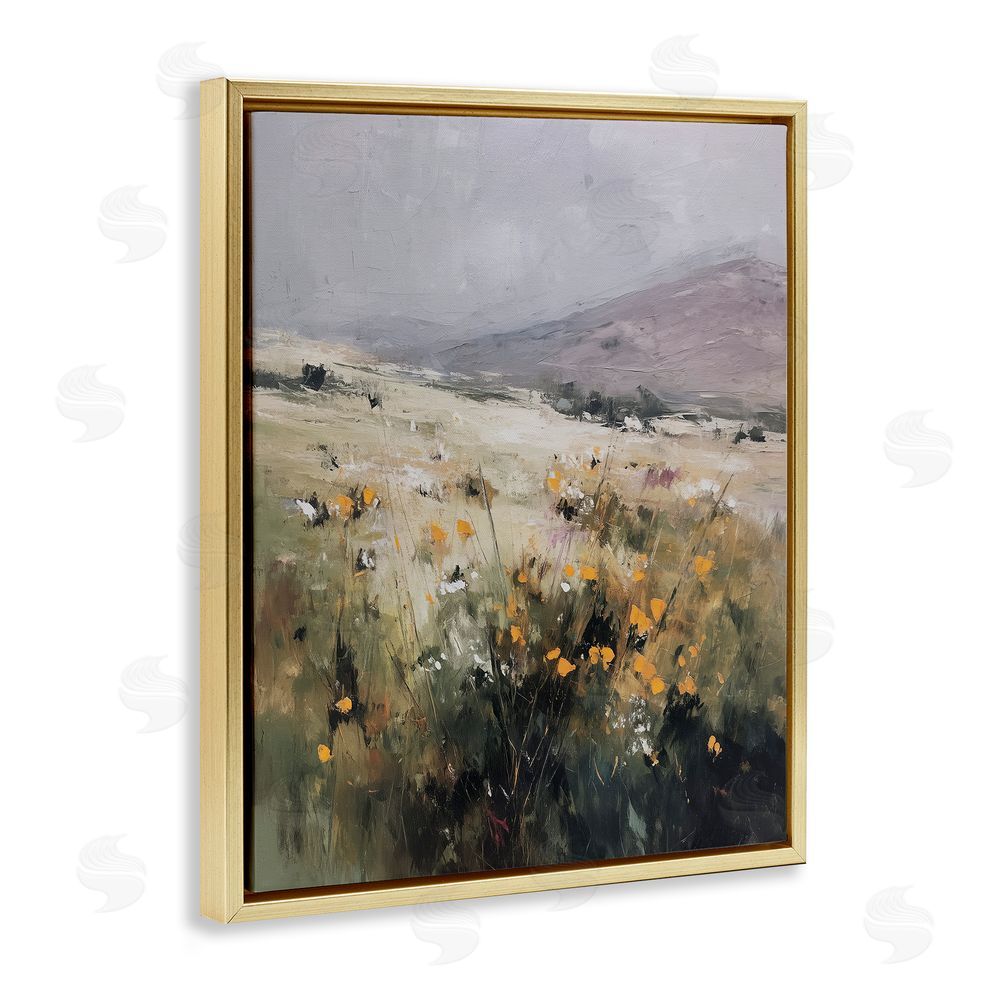 Svetlana Aleynikova Verdant Dreams Landscape Gold Floating Frame Canvas Wall Art Print