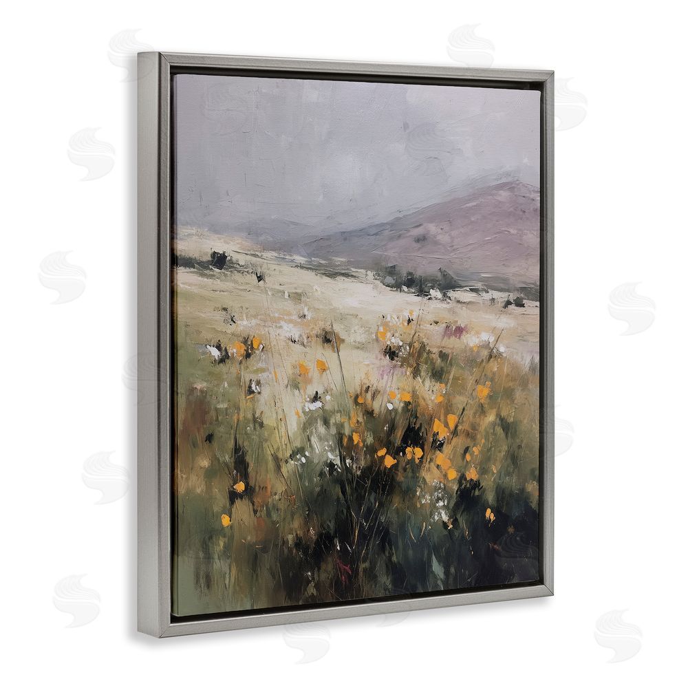 Svetlana Aleynikova Verdant Dreams Landscape Gray Floating Frame Canvas Wall Art Print