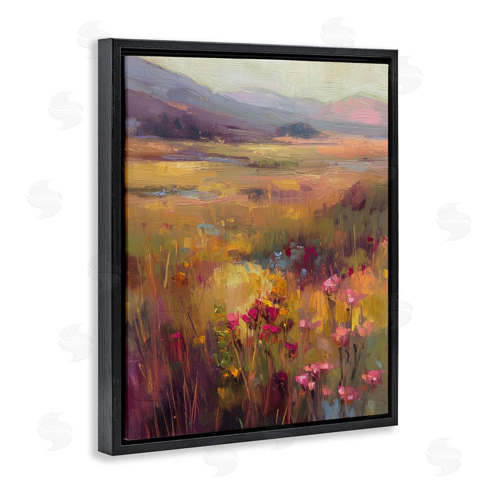 Svetlana Aleynikova Golden Waves Of Grass Black Floating Frame Canvas Wall Art Print