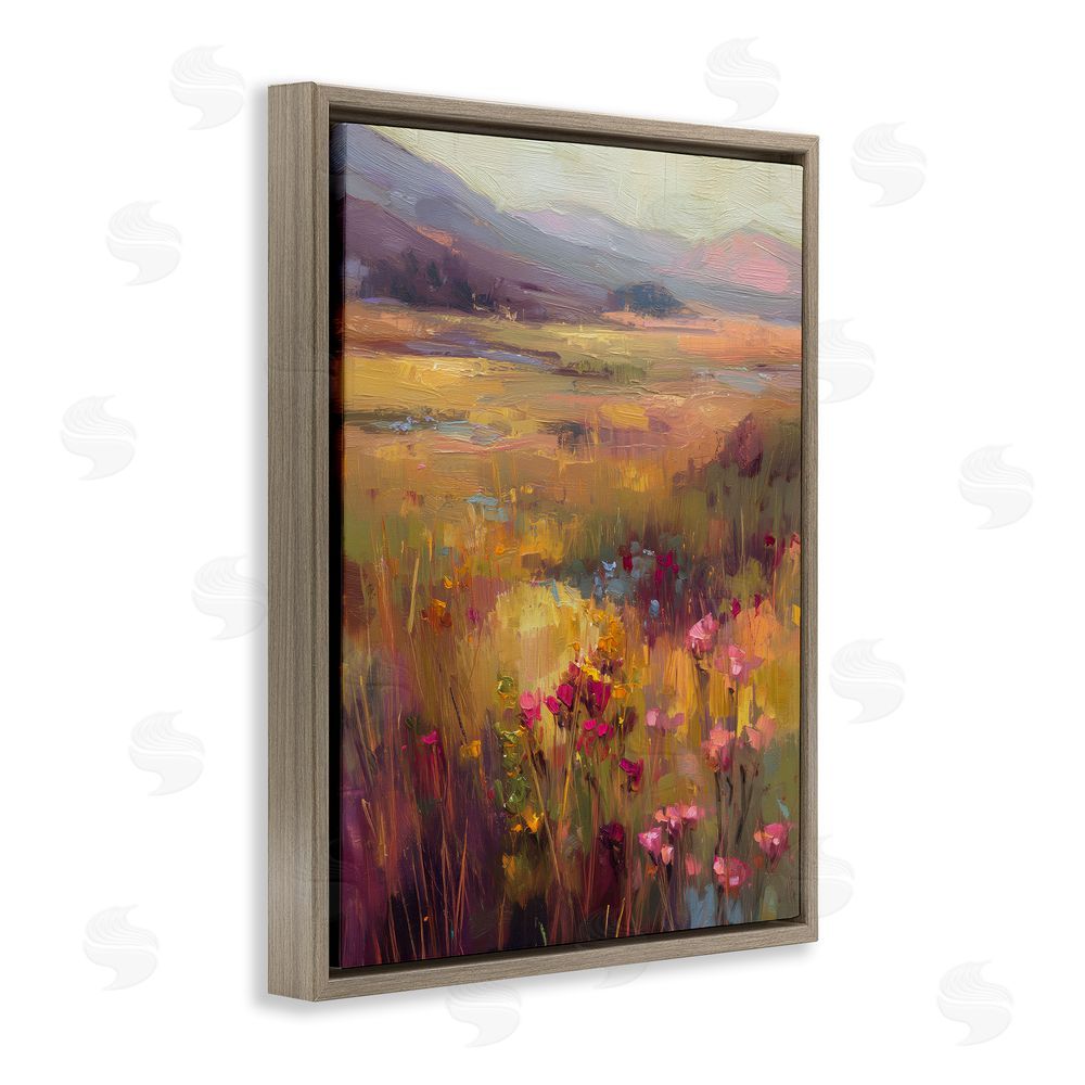Svetlana Aleynikova Golden Waves Of Grass Brown Floating Frame Canvas Wall Art Print