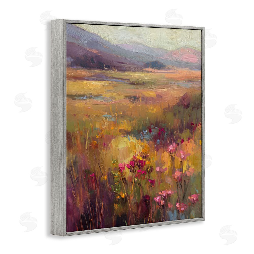 Svetlana Aleynikova Golden Waves Of Grass Gray Framed Giclee Wall Art Print