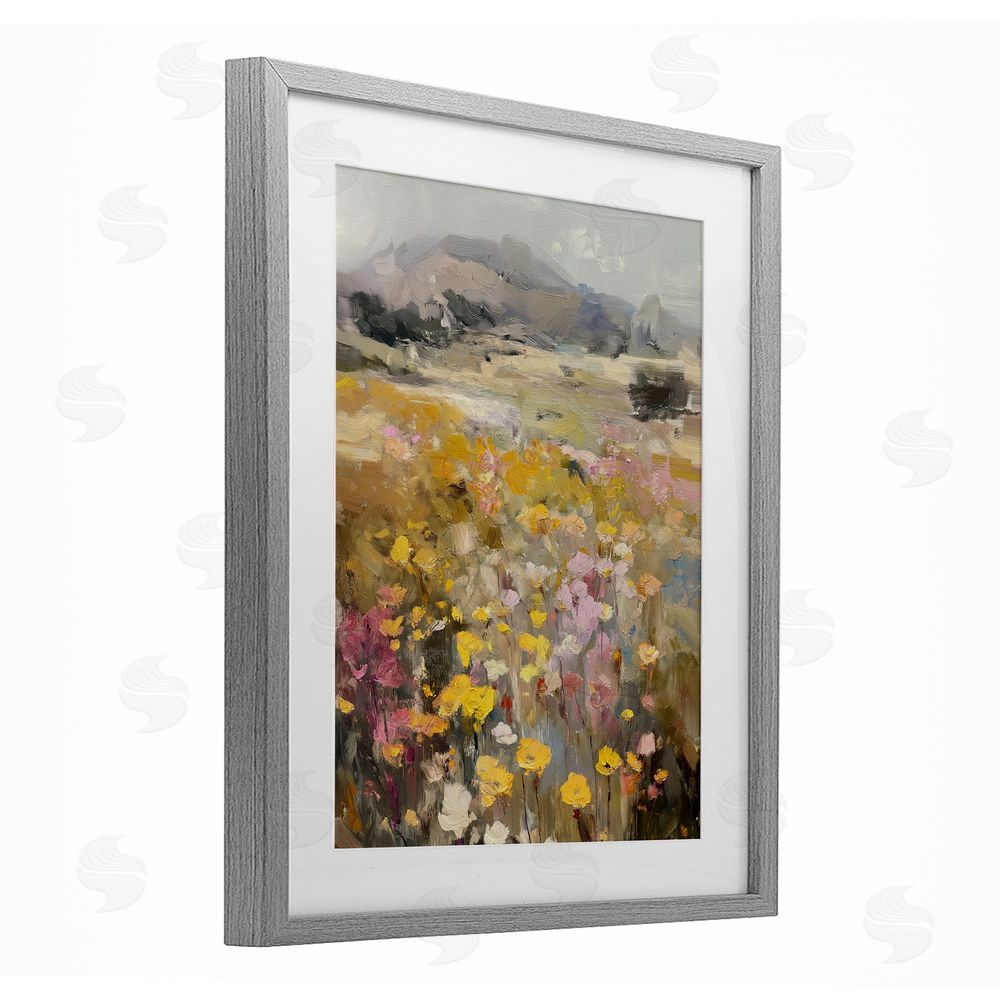 Svetlana Aleynikova Meadow's Heartbeat Abstraction Gray Framed Print Under Glass Wall Art