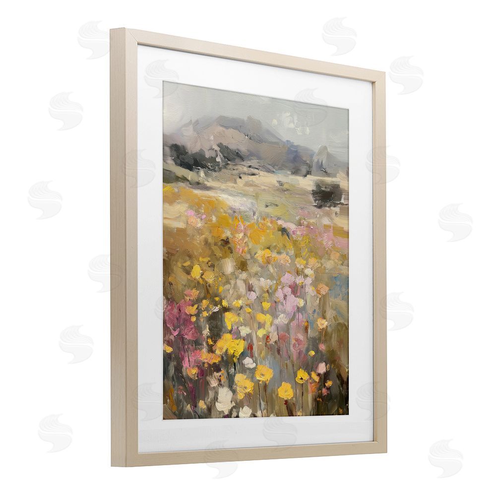Svetlana Aleynikova Meadow's Heartbeat Abstraction Birch Framed Print Under Glass Wall Art