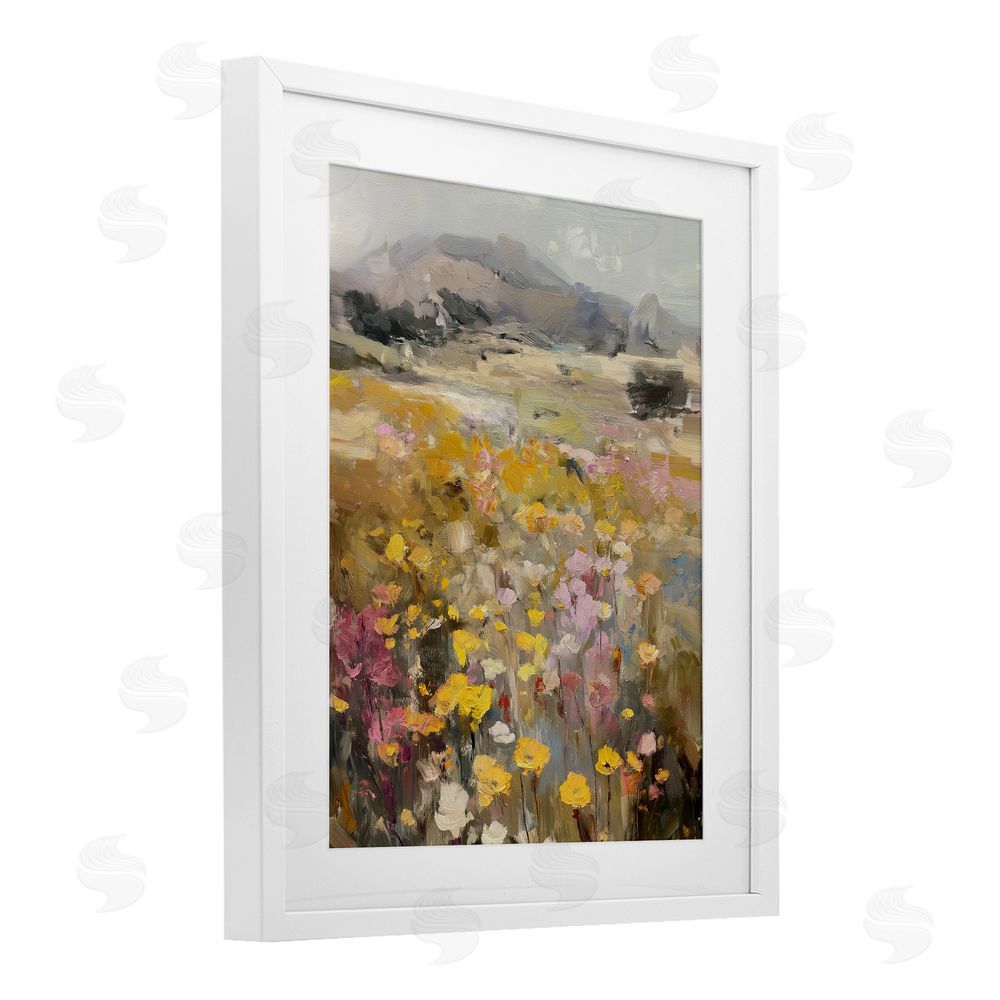 Svetlana Aleynikova Meadow's Heartbeat Abstraction White Framed Print Under Glass Wall Art