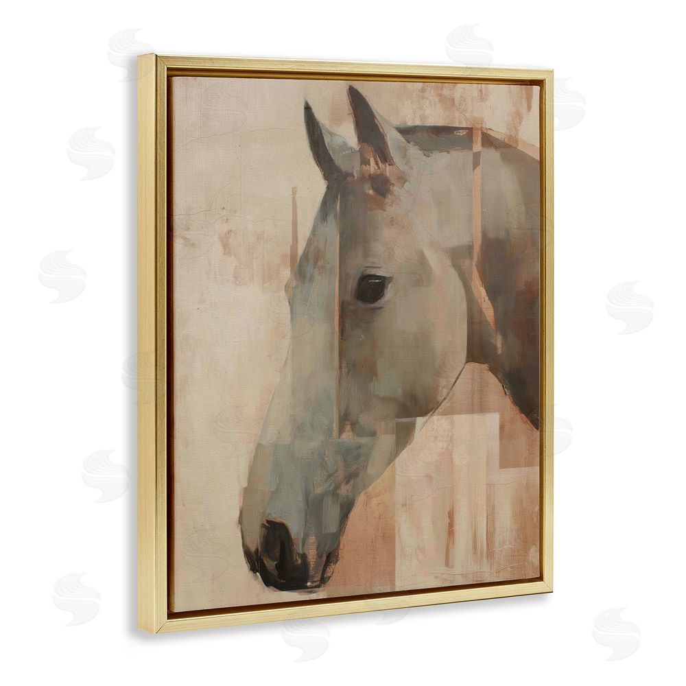 Svetlana Aleynikova Pure Horsepower Portrait Gold Floating Frame Canvas Wall Art Print