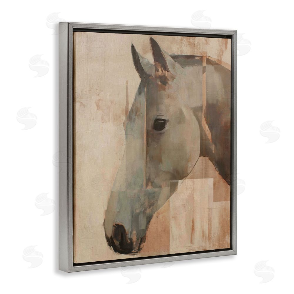 Svetlana Aleynikova Pure Horsepower Portrait Gray Floating Frame Canvas Wall Art Print