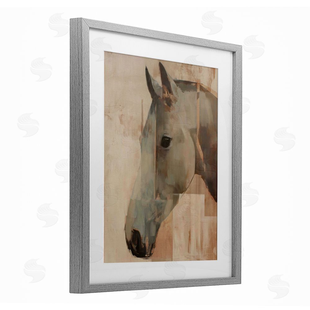 Svetlana Aleynikova Pure Horsepower Portrait Gray Framed Print Under Glass Wall Art