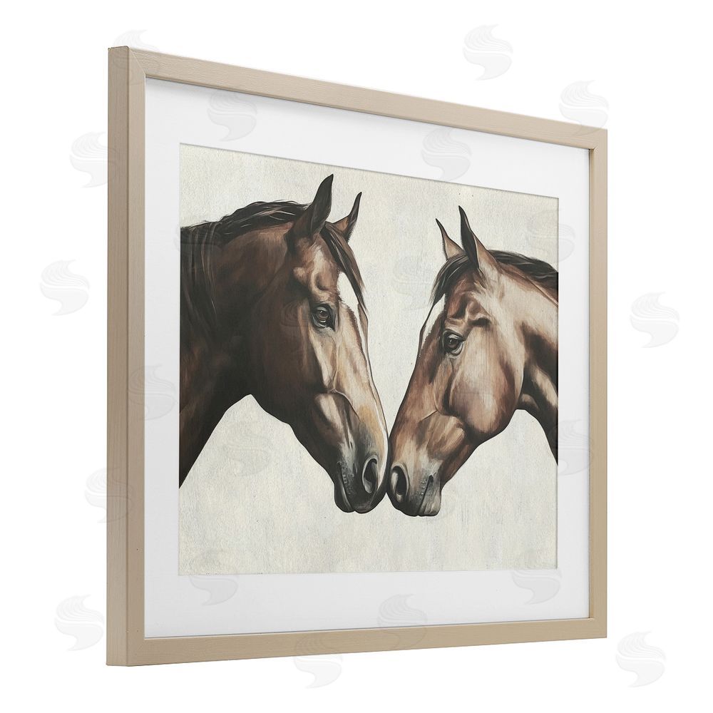 Svetlana Aleynikova Equine Companions Pair Birch Framed Print Under Glass Wall Art