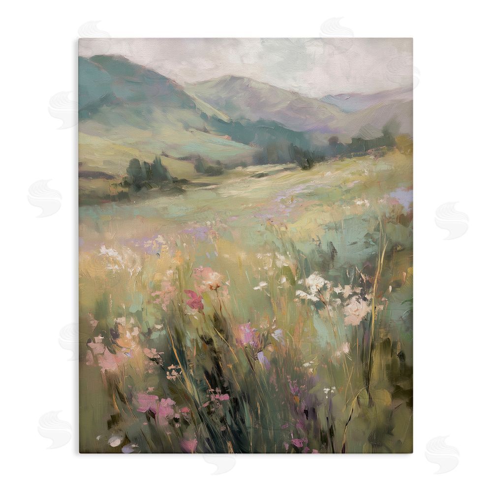 Svetlana Aleynikova Sunlit Meadows Landscape Stretched Canvas Wall Art Print