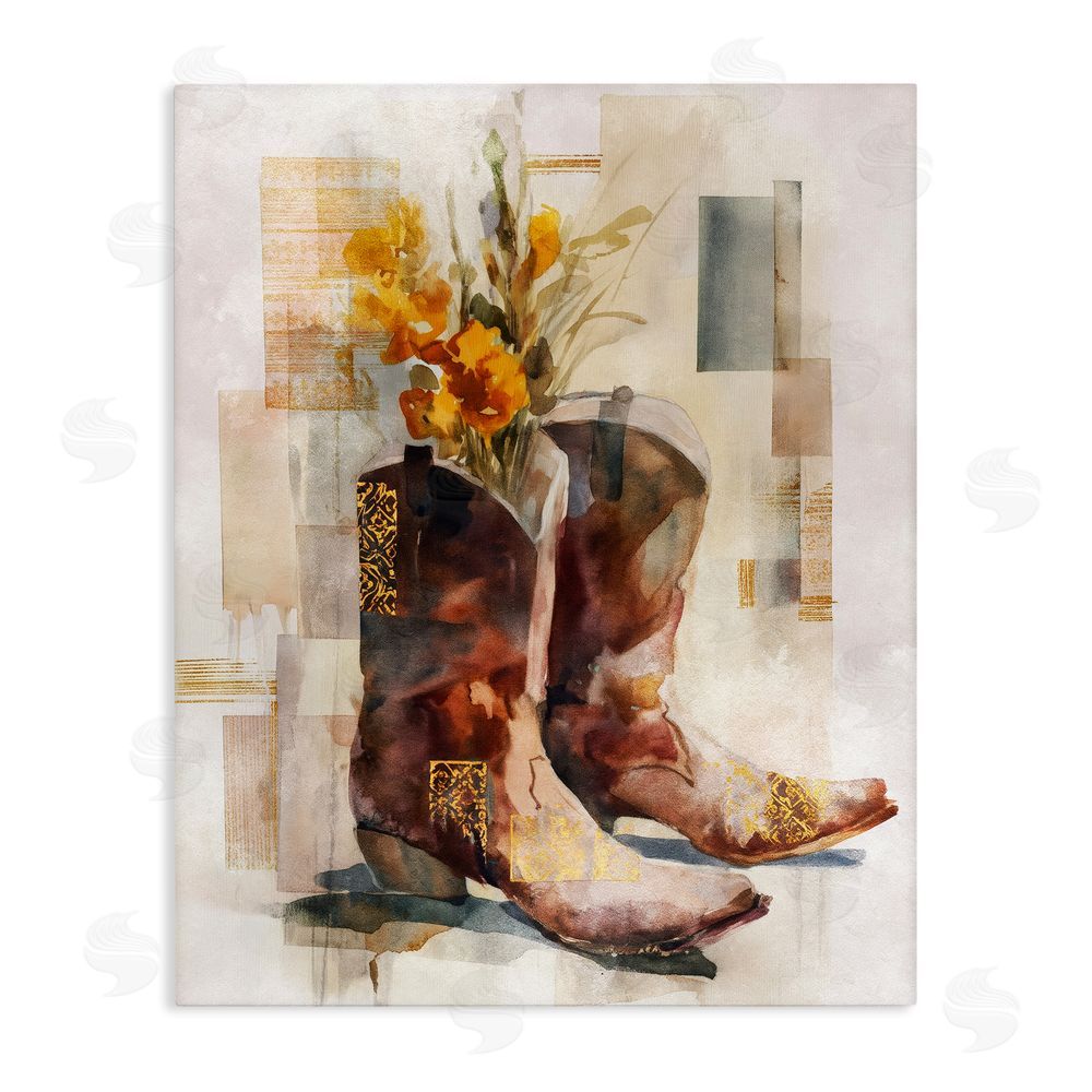 Svetlana Aleynikova Western Roots & Blooms Stretched Canvas Wall Art Print
