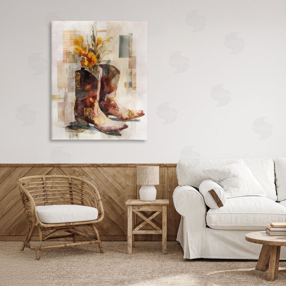 Svetlana Aleynikova Western Roots & Blooms Stretched Canvas Wall Art in Room