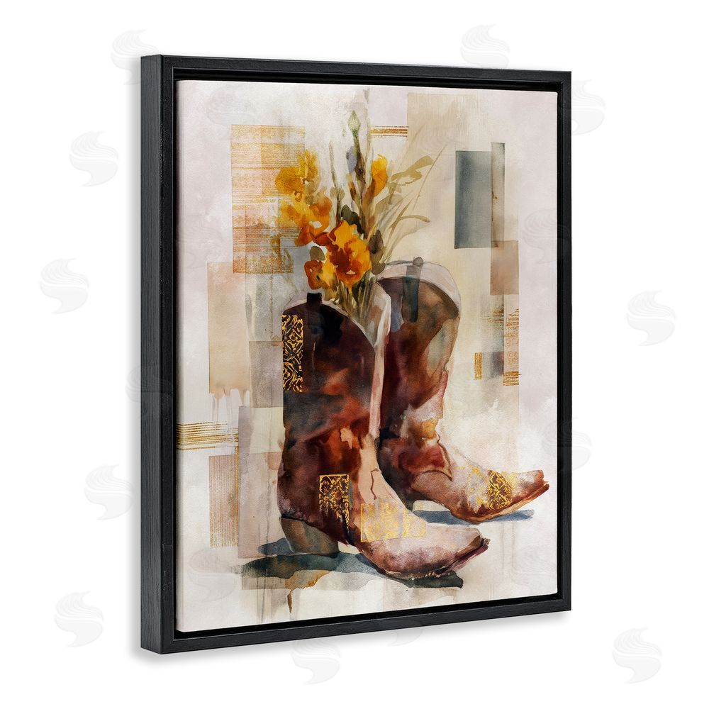 Svetlana Aleynikova Western Roots & Blooms Black Floating Frame Canvas Wall Art Print
