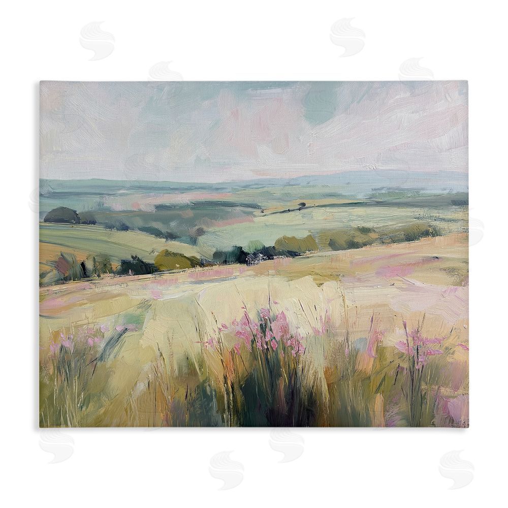 Svetlana Aleynikova Summer Meadow Viewpoint Stretched Canvas Wall Art Print