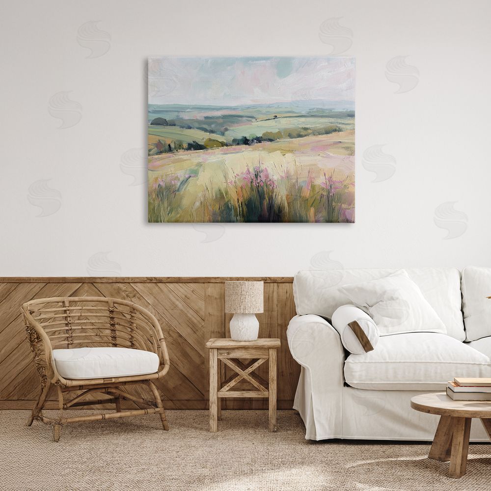 Svetlana Aleynikova Summer Meadow Viewpoint Stretched Canvas Wall Art in Room