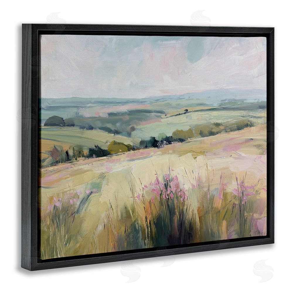 Svetlana Aleynikova Summer Meadow Viewpoint Black Floating Frame Canvas Wall Art Print