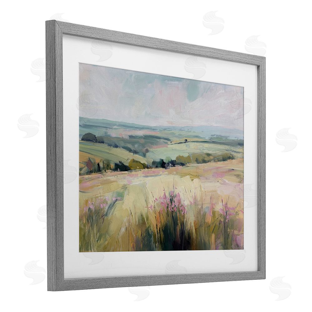 Svetlana Aleynikova Summer Meadow Viewpoint Gray Framed Print Under Glass Wall Art
