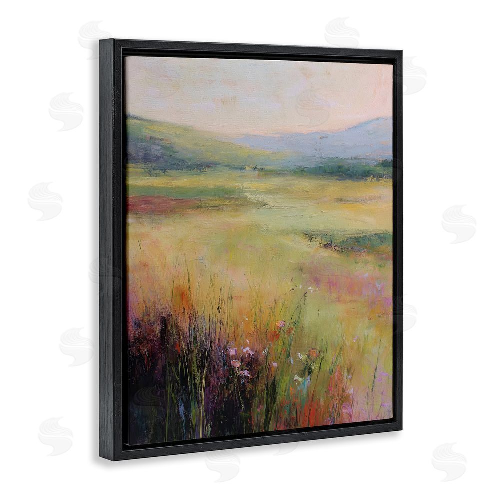 Svetlana Aleynikova Green Valley View Black Floating Frame Canvas Wall Art Print
