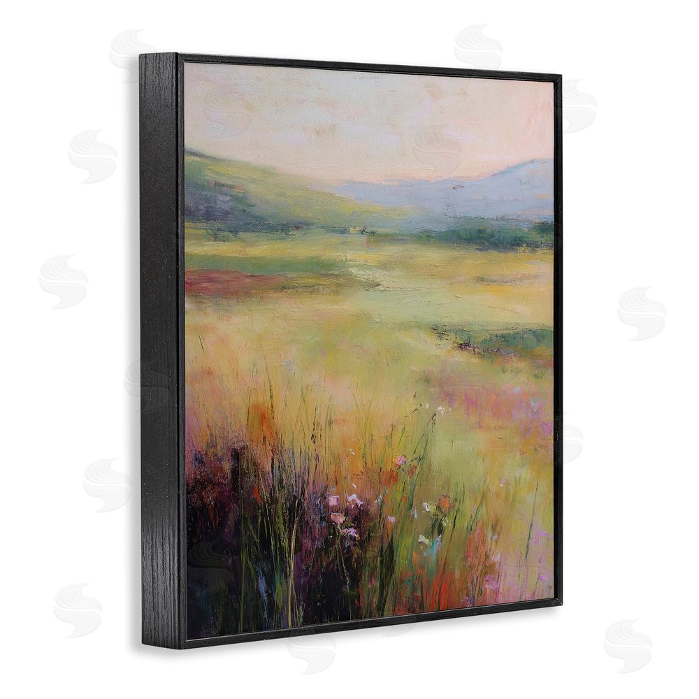 Svetlana Aleynikova Green Valley View Black Framed Giclee Wall Art Print
