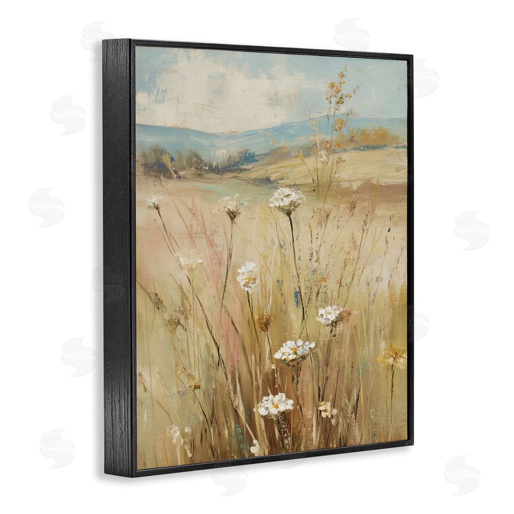 Svetlana Aleynikova Natural Lush Hillside Blooms Black Framed Giclee Wall Art Print